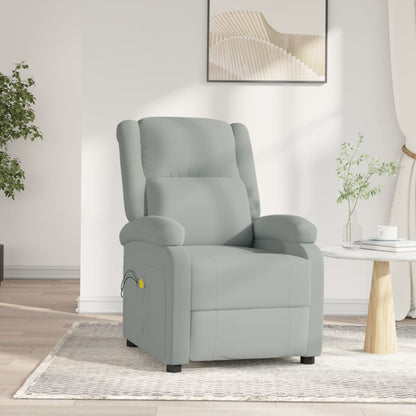 Poltrona Massaggiante Elettrica Grigio Chiaro in Velluto | homemem39