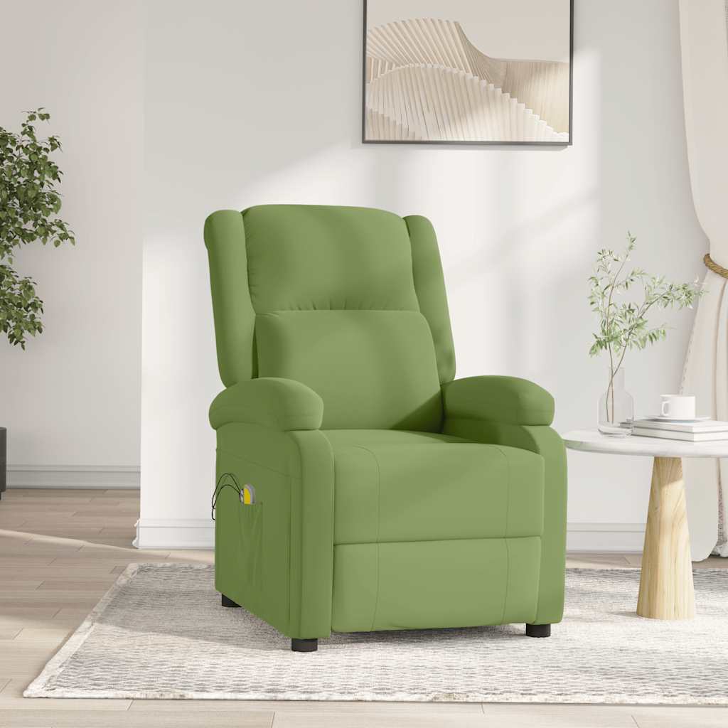Poltrona Massaggiante Elettrica Verde Chiaro in Velluto | homemem39