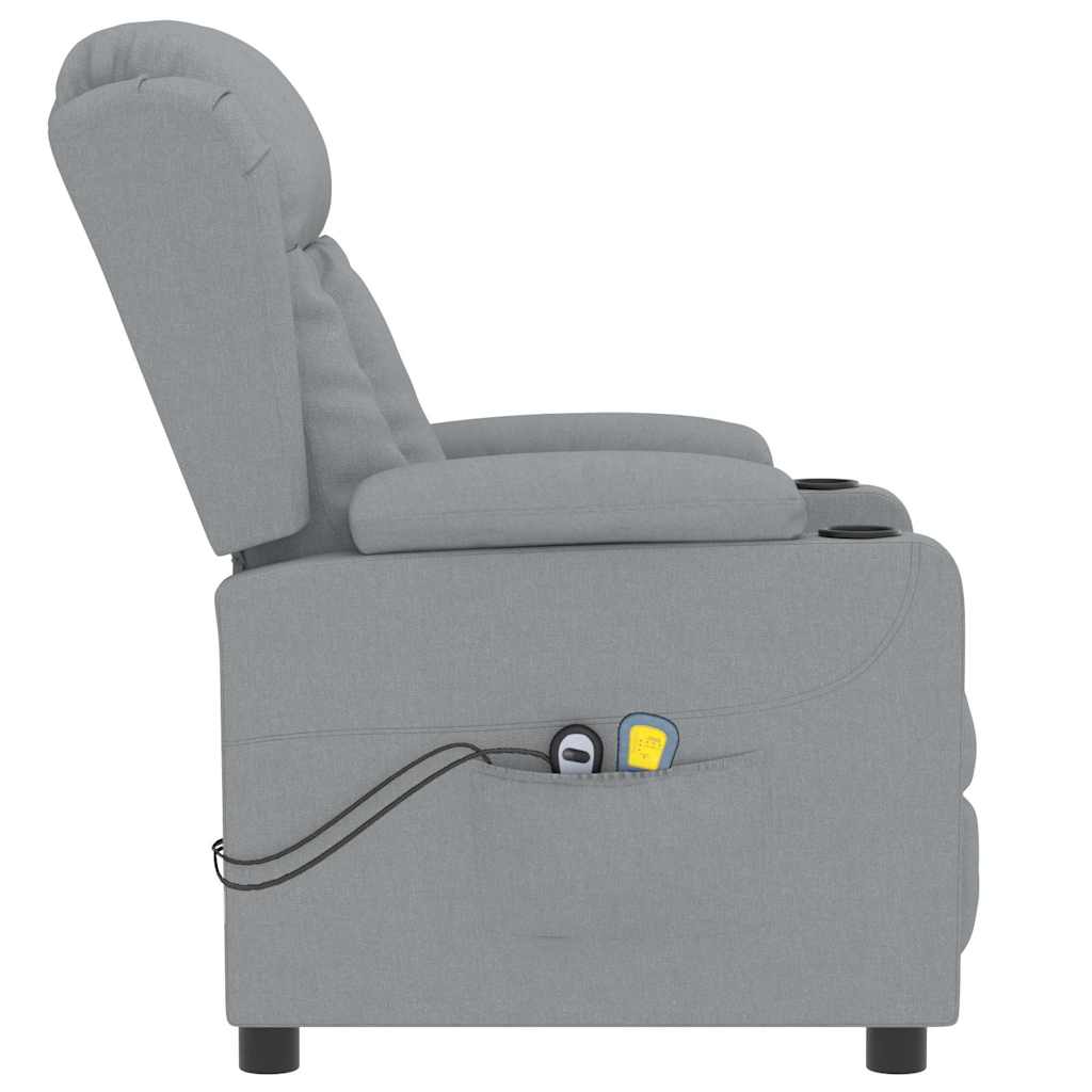 Poltrona Massaggiante Elettrica Grigio Chiaro in Tessuto