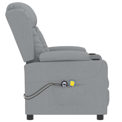 Poltrona Massaggiante Elettrica Grigio Chiaro in Tessuto