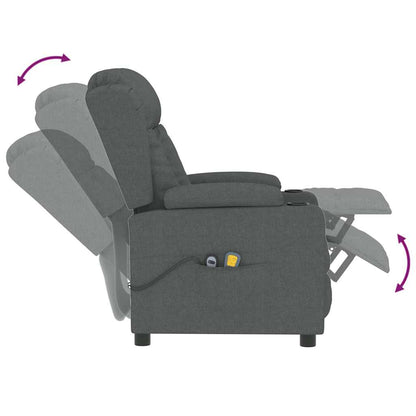 Poltrona Massaggiante Elettrica Grigio Scuro in Tessuto