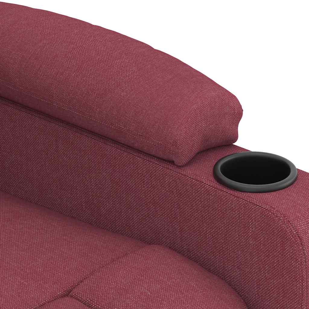 Poltrona Massaggiante Elettrica Rosso Vino in Tessuto