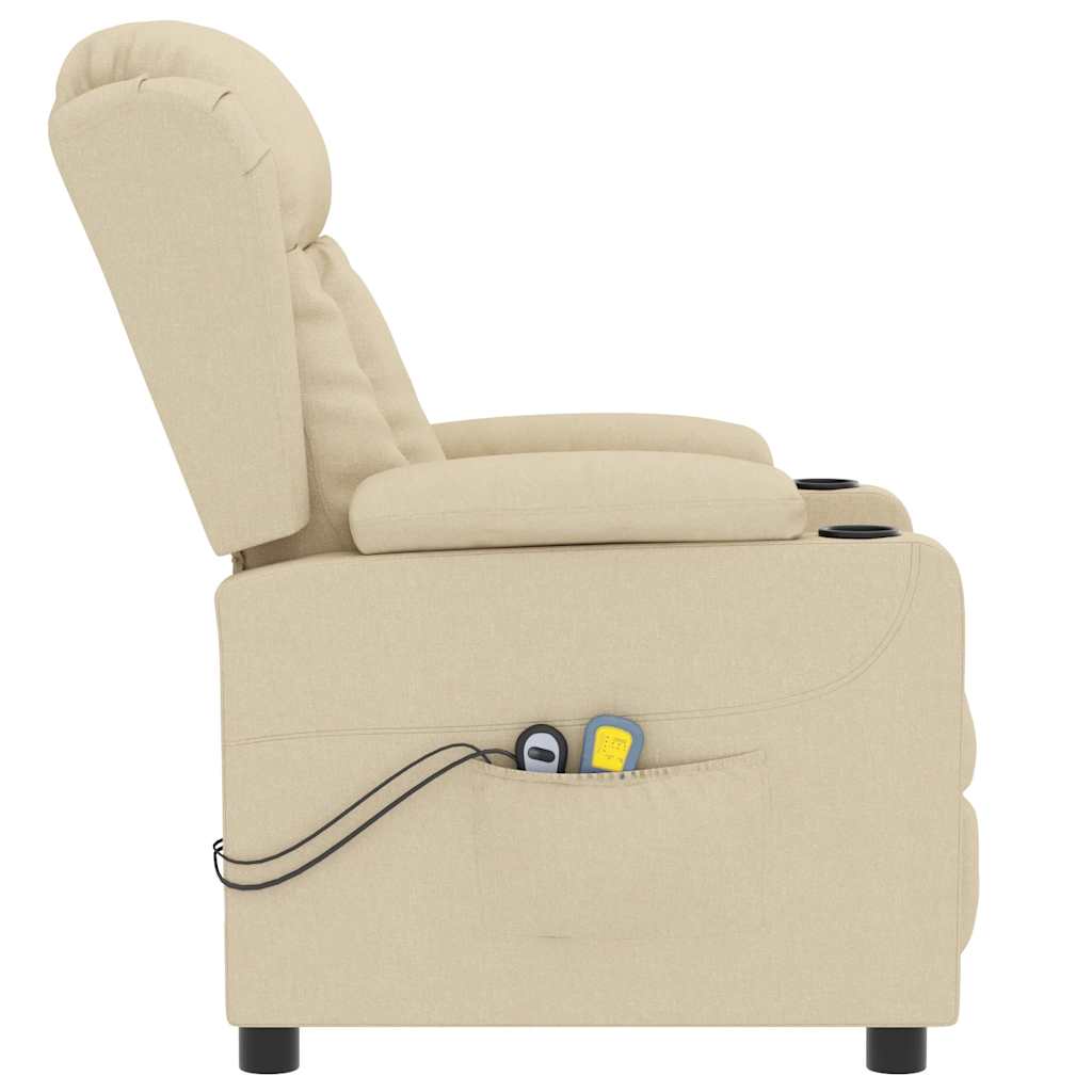 Poltrona Massaggiante Elettrica Crema in Tessuto | homemem39