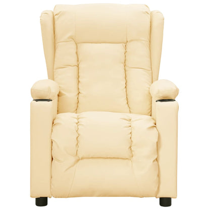 Poltrona Reclinabile Elettrica Crema in Similpelle