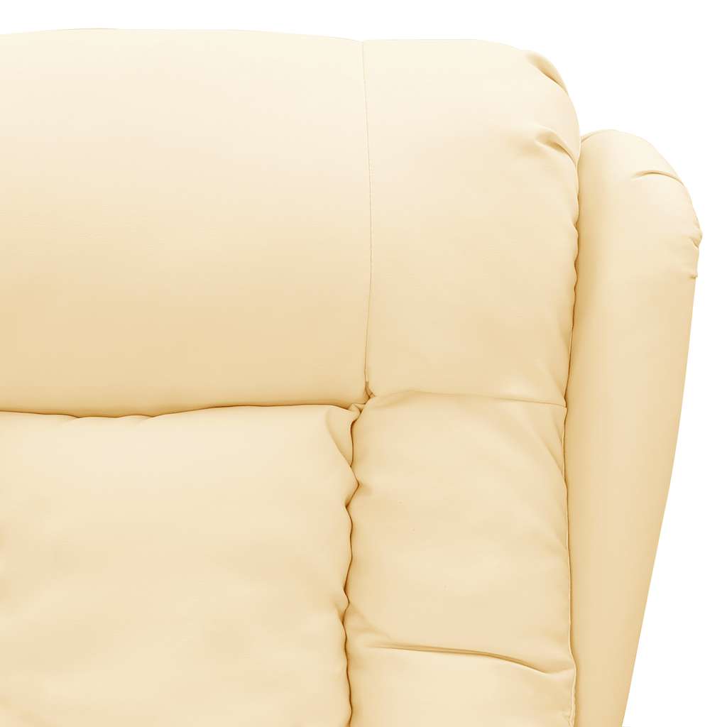 Poltrona Massaggiante Elettrica Crema Similpelle | homemem39