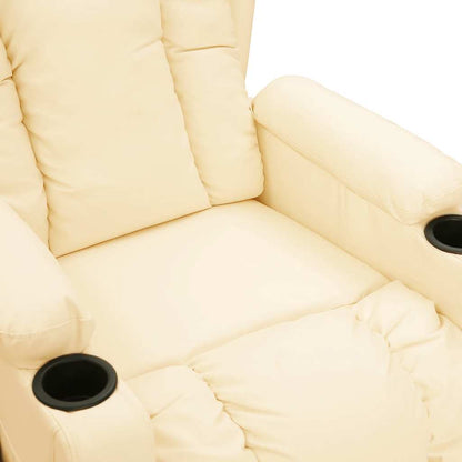 Poltrona Massaggiante Elettrica Crema Similpelle | homemem39