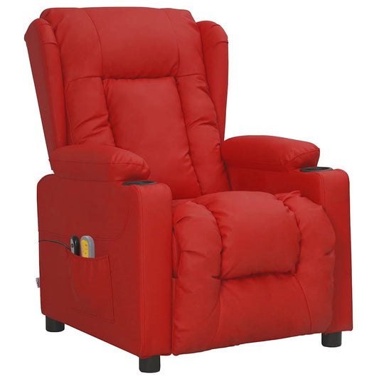 Poltrona Massaggio Elettrica Rosso Vino Similpelle | homemem39
