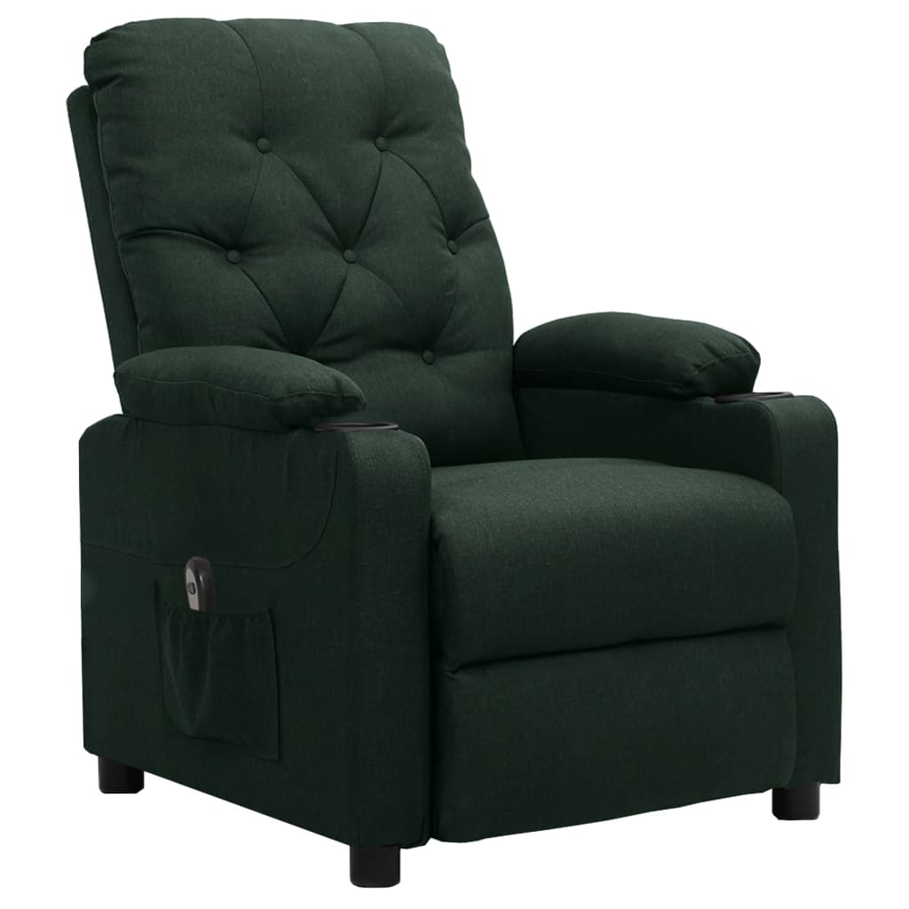 Poltrona Elettrica Reclinabile Verde Scuro in Tessuto | homemem39