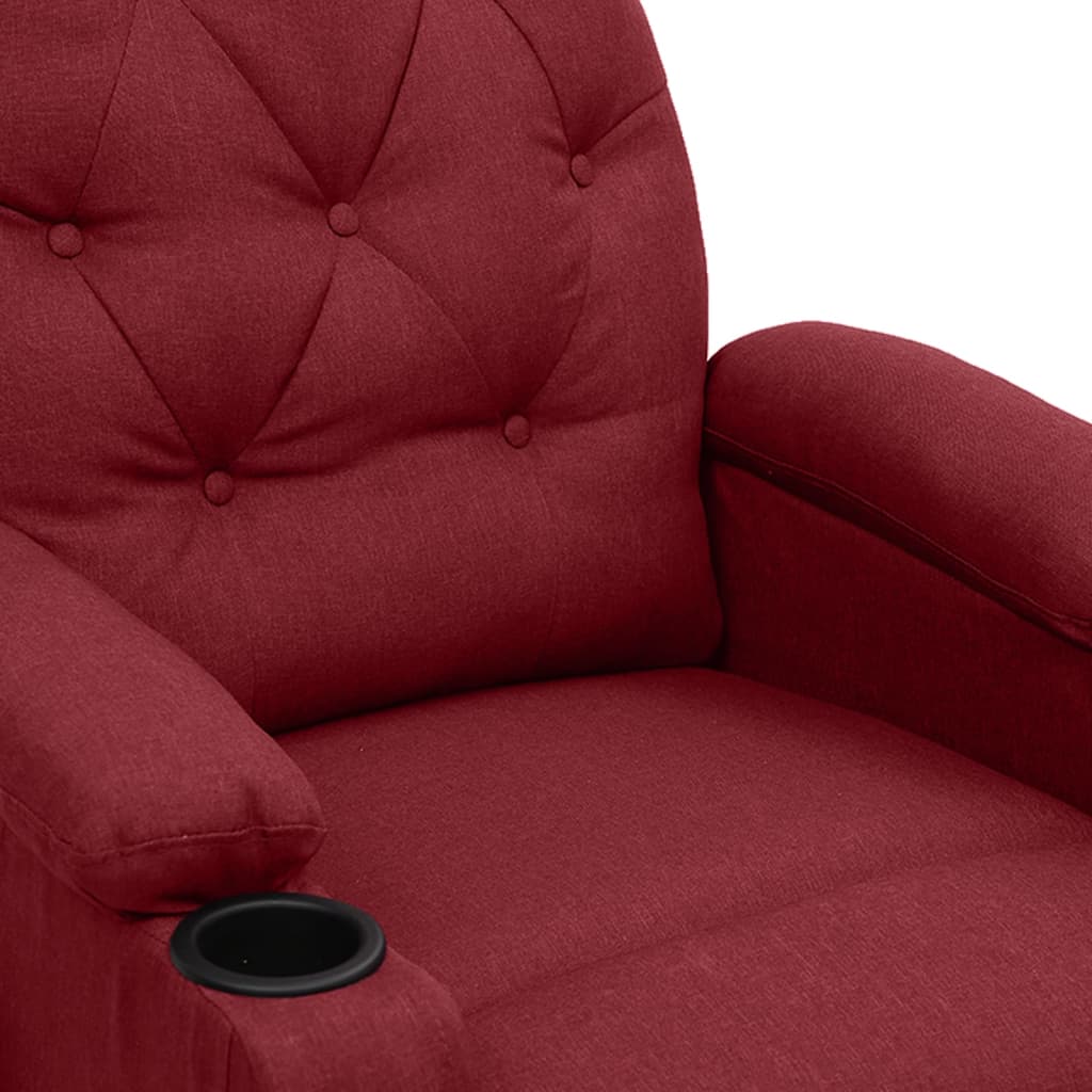Poltrona Massaggiante Elettrica Rosso Vino in Tessuto | homemem39