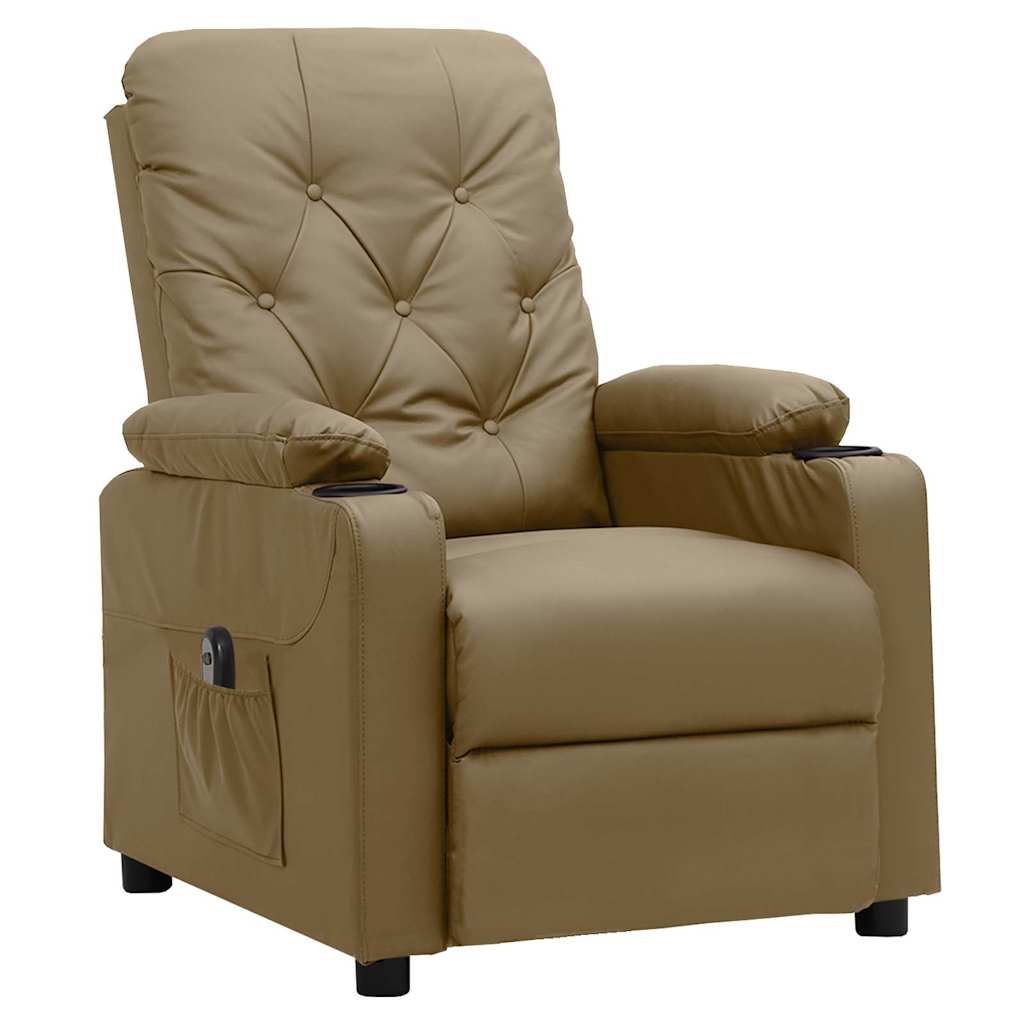 Poltrona Reclinabile Elettrica Cappuccino in Similpelle