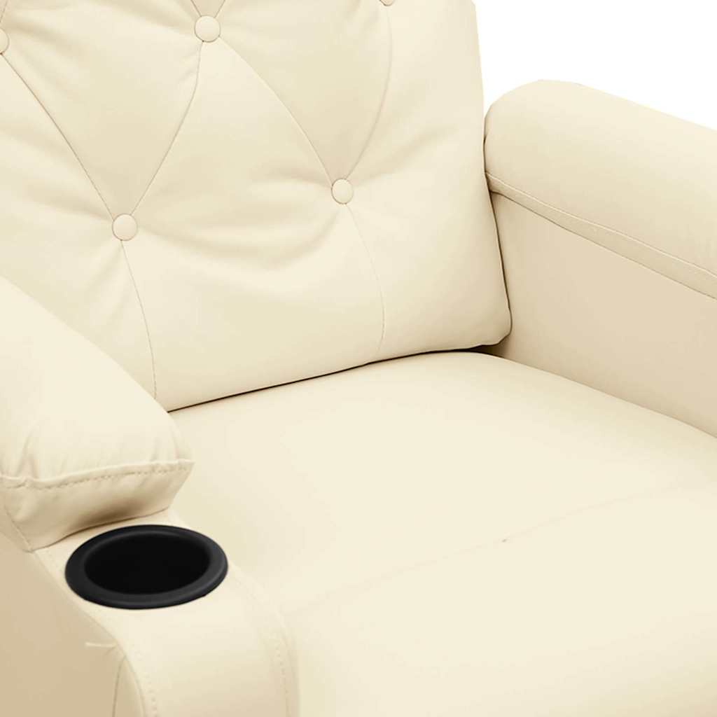 Poltrona Reclinabile Elettrica Crema in Similpelle