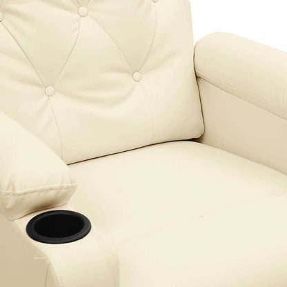 Poltrona Reclinabile Elettrica Crema in Similpelle