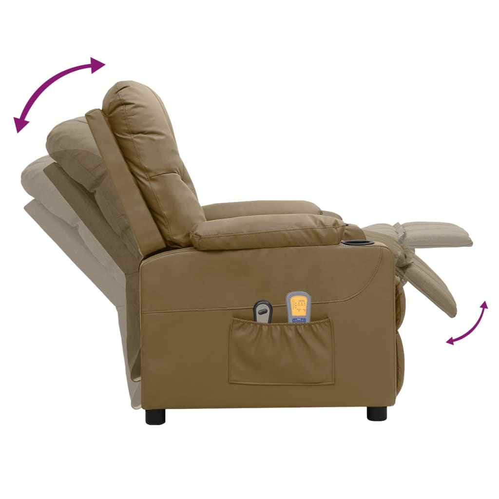 Poltrona Massaggio Elettrica Cappuccino Similpelle | homemem39