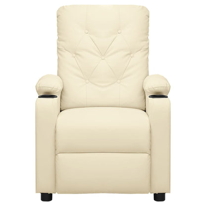 Poltrona Massaggiante Elettrica Crema Similpelle | homemem39