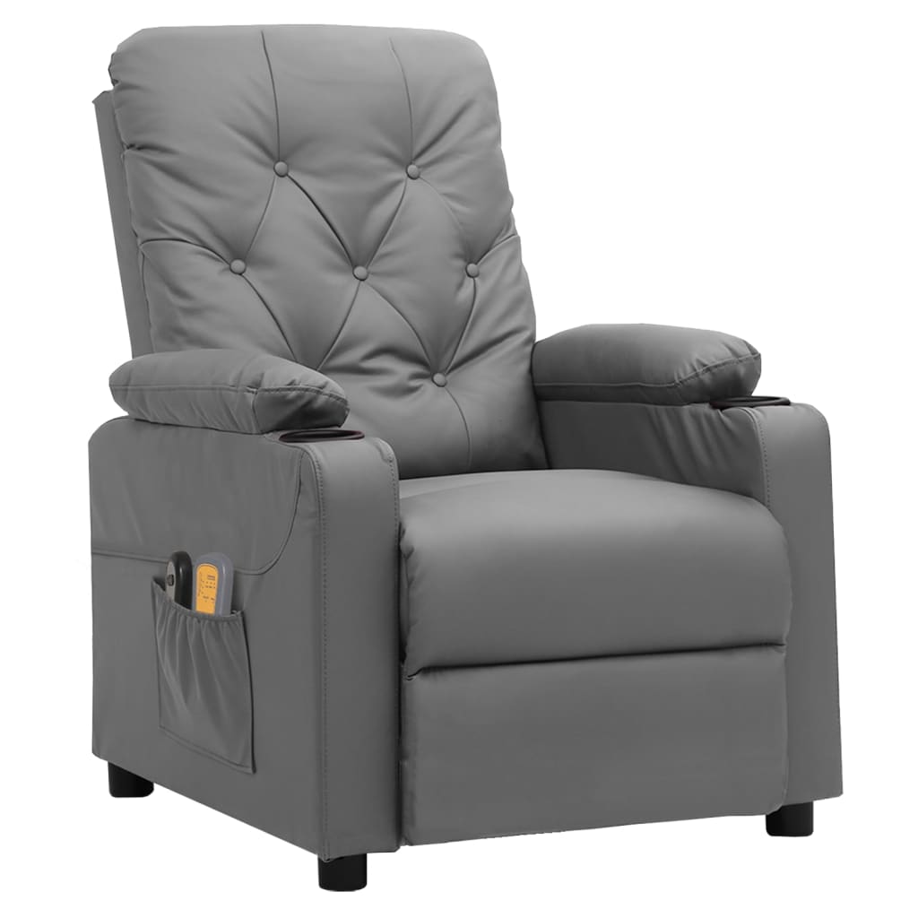 Poltrona Massaggiante Elettrica Grigio Similpelle | homemem39