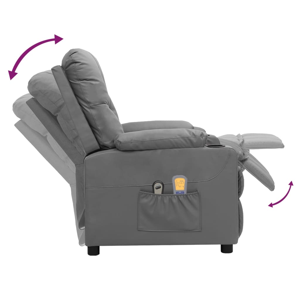 Poltrona Massaggiante Elettrica Grigio Similpelle | homemem39