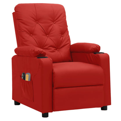Poltrona Massaggio Elettrica Rosso Vino Similpelle | homemem39