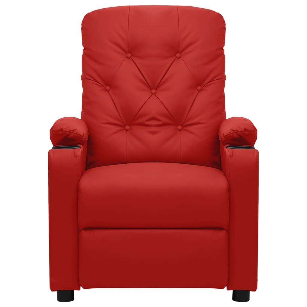 Poltrona Massaggio Elettrica Rosso Vino Similpelle | homemem39