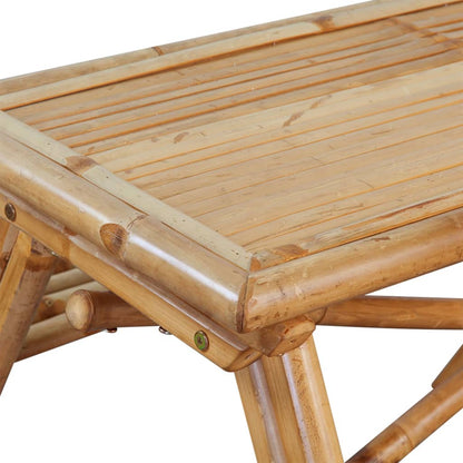 Tavolo da Picnic 115x115x81 cm in Bambù | homemem39