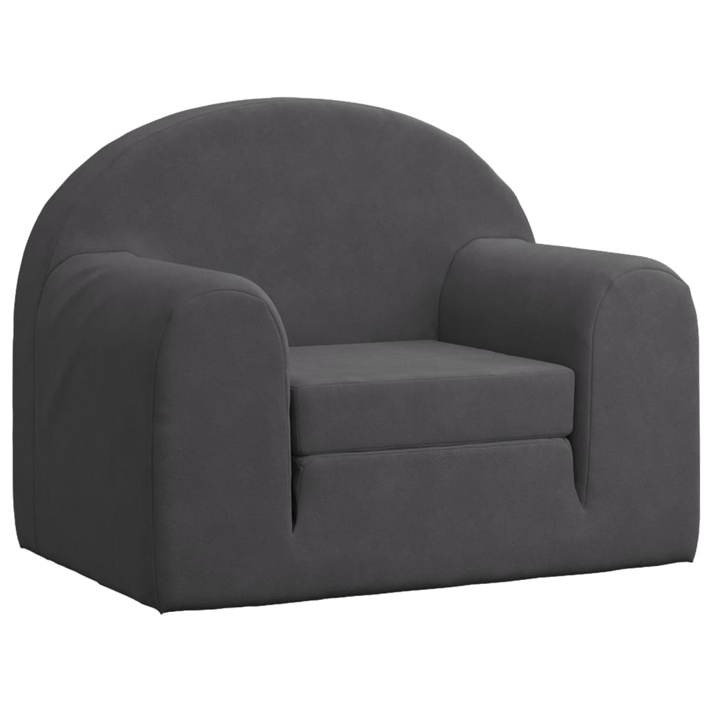Divano Letto per Bambini Antracite in Morbido Peluche | homemem39