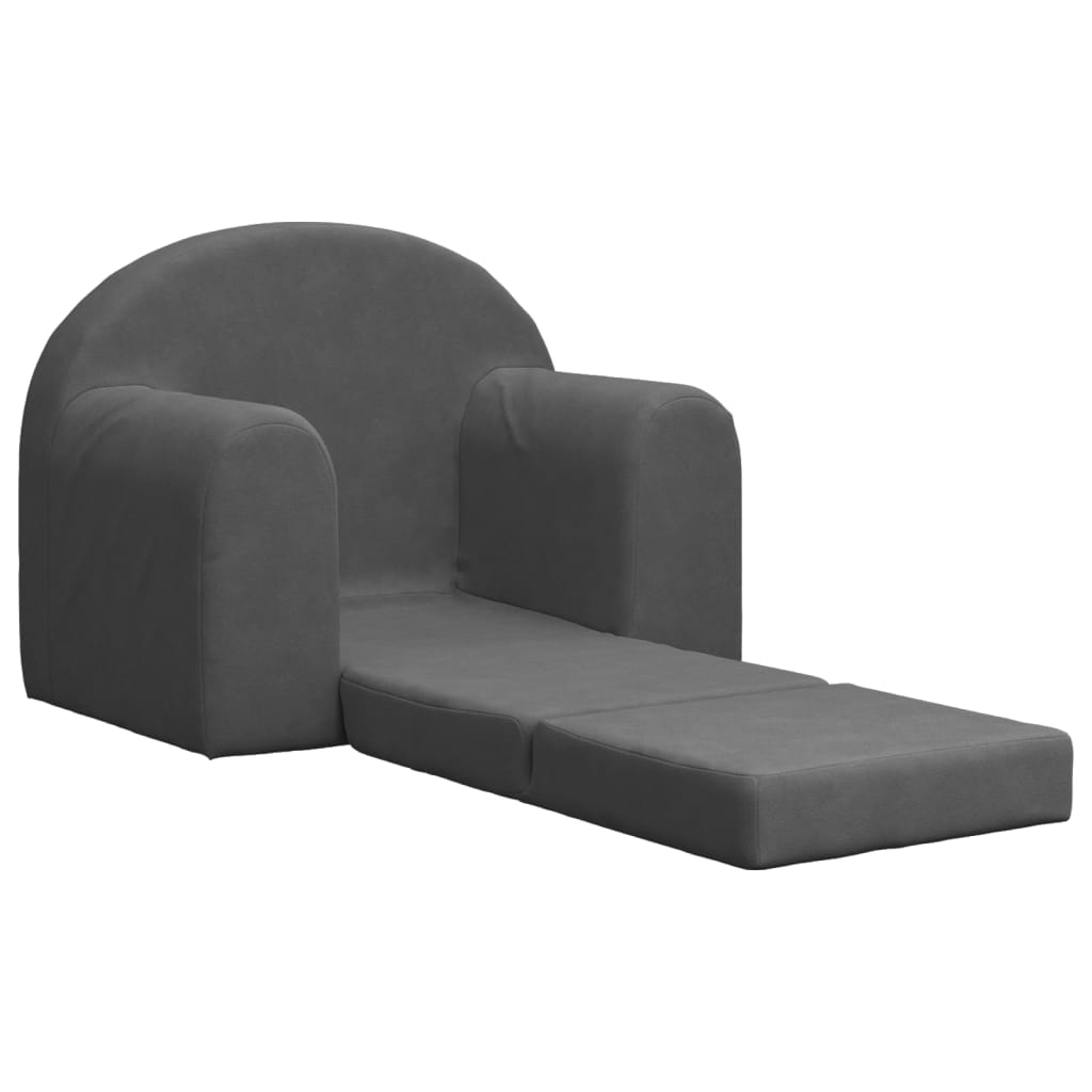 Divano Letto per Bambini Antracite in Morbido Peluche | homemem39
