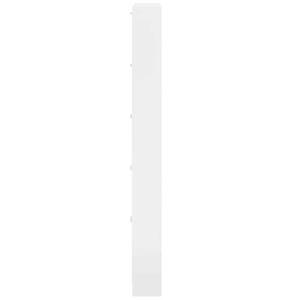 Scarpiera Bianco Lucido 59x17x169 cm in Legno Multistrato