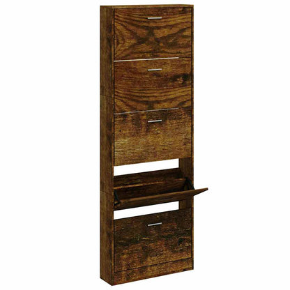Scarpiera Rovere Fumo 59x17x169 cm in Legno Multistrato