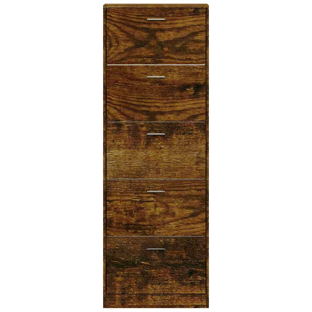 Scarpiera Rovere Fumo 59x17x169 cm in Legno Multistrato