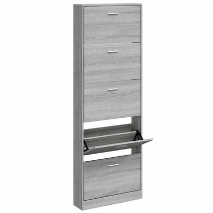 Scarpiera Grigio Sonoma 59x17x169 cm in Legno Multistrato