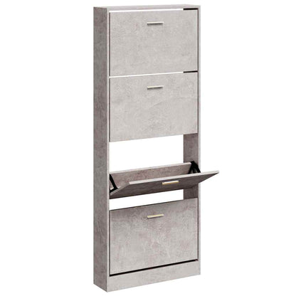 Scarpiera Grigio Cemento 59x17x150 cm in Legno Multistrato