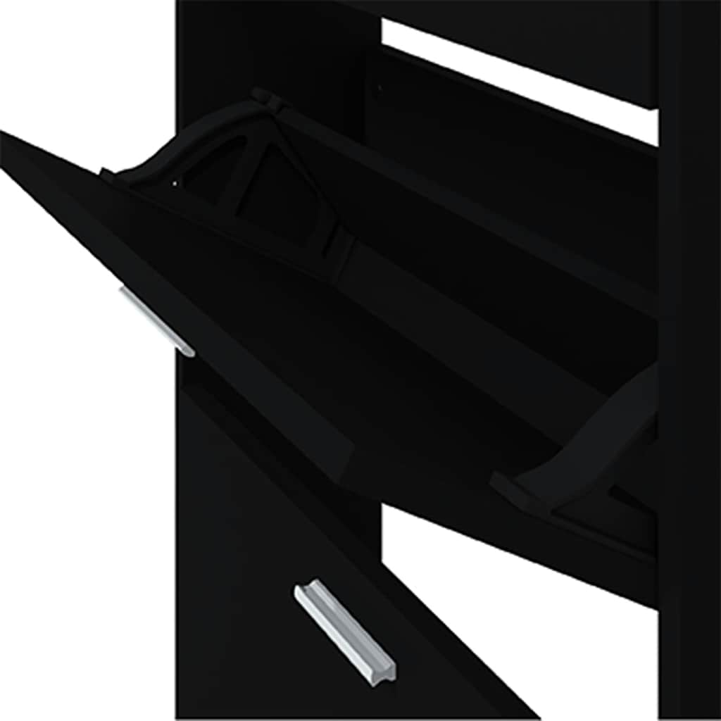 Scarpiera Nera 59x17x108 cm in Legno Multistrato