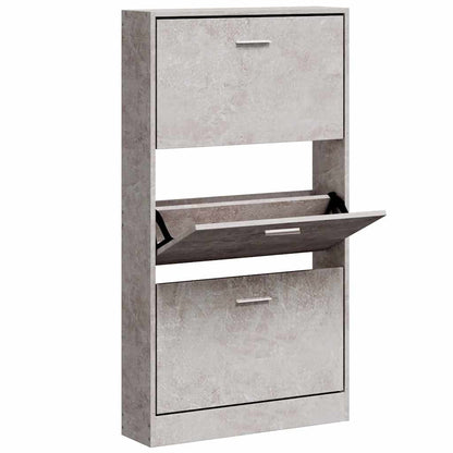 Scarpiera Grigio Cemento 59x17x108 cm in Legno Multistrato