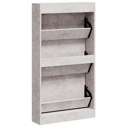 Scarpiera Grigio Cemento 59x17x108 cm in Legno Multistrato