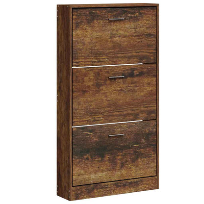 Scarpiera Rovere Fumo 59x17x108 cm in Legno Multistrato