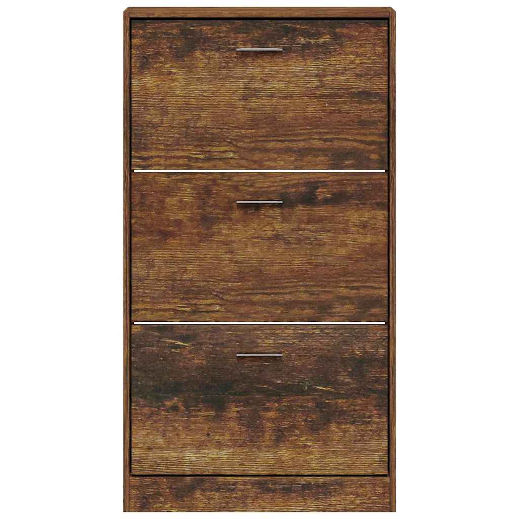 Scarpiera Rovere Fumo 59x17x108 cm in Legno Multistrato