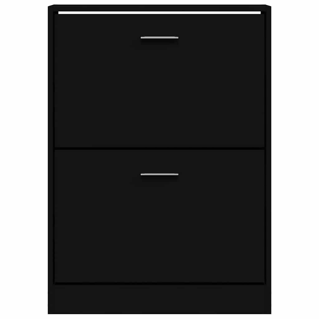Scarpiera Nero 59x17x81 cm in Legno Multistrato