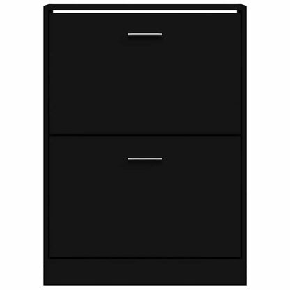 Scarpiera Nero 59x17x81 cm in Legno Multistrato