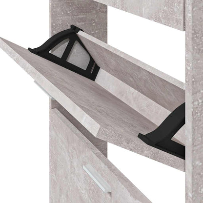 Scarpiera Grigio Cemento 59x17x81 cm in Legno Multistrato