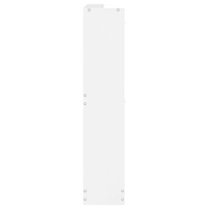 Glossy White Shoe Rack 59x17x81 cm in Multilayer Wood