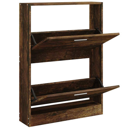 Scarpiera Rovere Fumo 59x17x81 cm in Legno Multistrato | homemem39