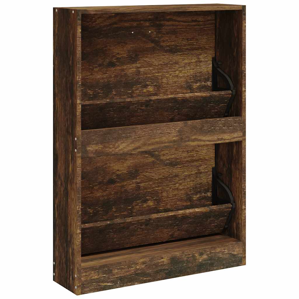 Scarpiera Rovere Fumo 59x17x81 cm in Legno Multistrato | homemem39