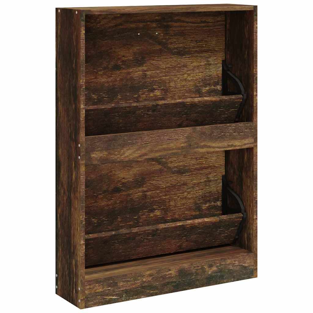 Scarpiera Rovere Fumo 59x17x81 cm in Legno Multistrato
