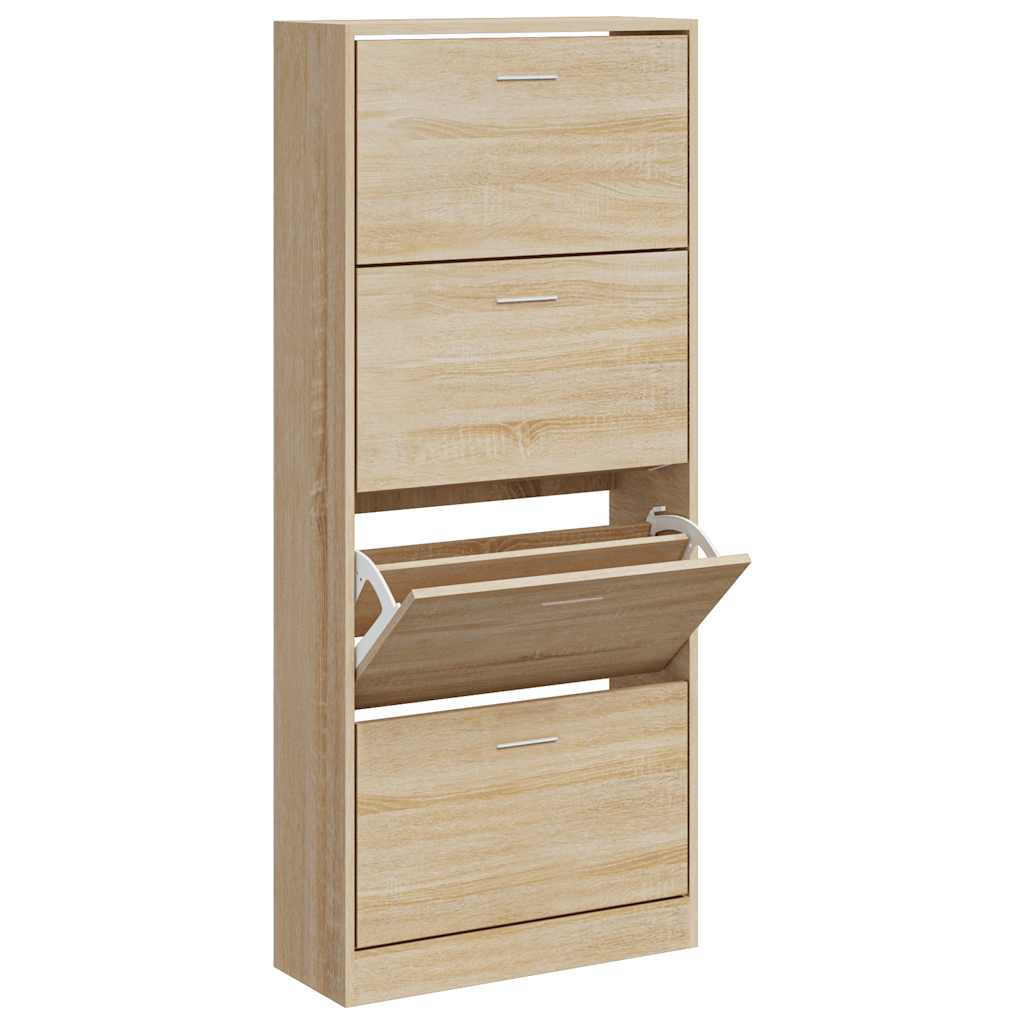 Scarpiera Rovere Sonoma 63x24x147 cm in Legno Multistrato | homemem39