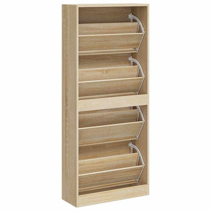 Scarpiera Rovere Sonoma 63x24x147 cm in Legno Multistrato | homemem39