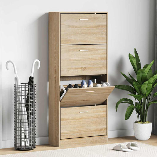 Scarpiera Rovere Sonoma 63x24x147 cm in Legno Multistrato | homemem39