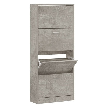 Scarpiera Grigio Cemento 63x24x147 cm in Legno Multistrato - homemem39
