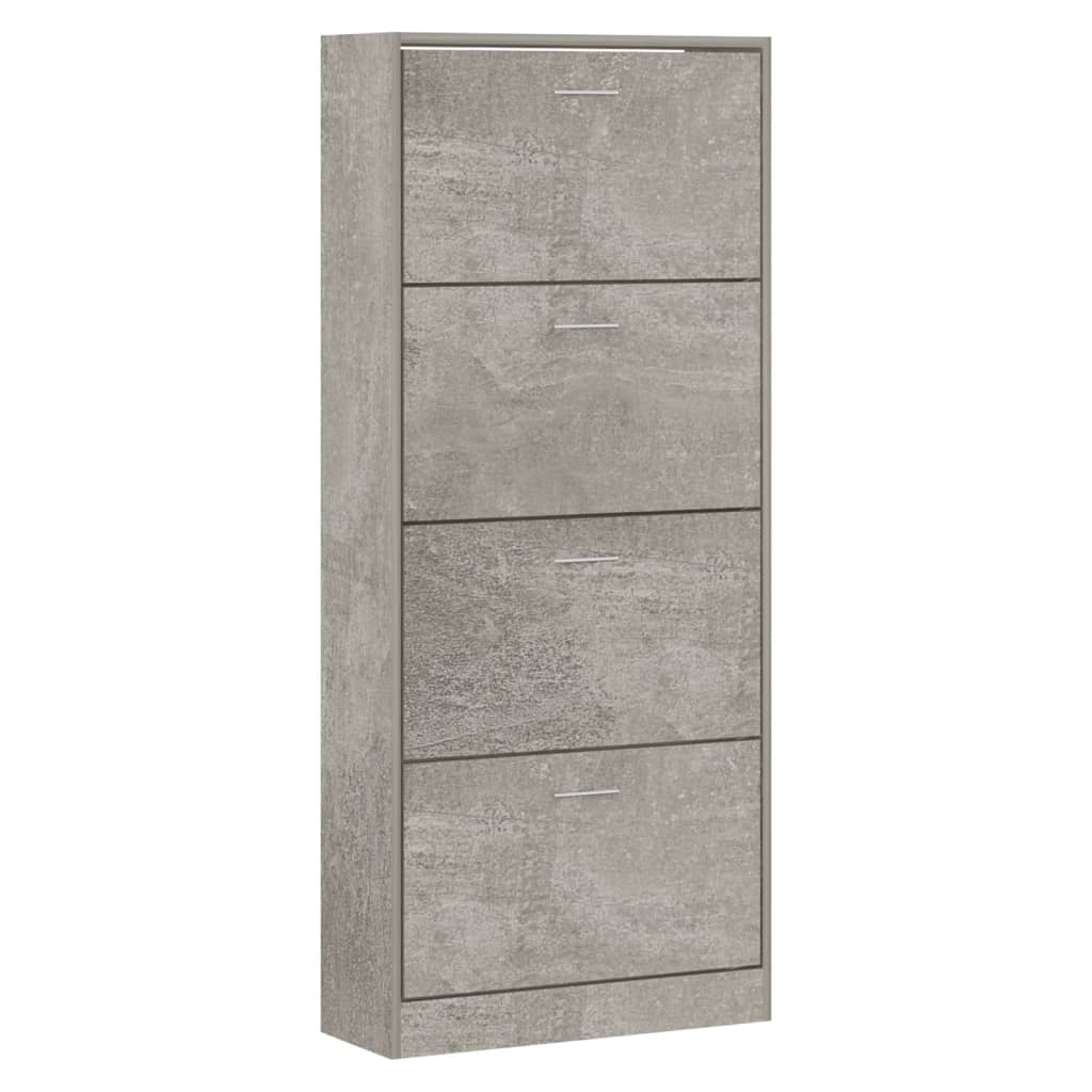 Scarpiera Grigio Cemento 63x24x147 cm in Legno Multistrato - homemem39