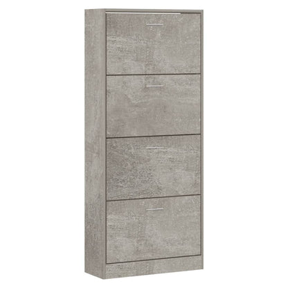Scarpiera Grigio Cemento 63x24x147 cm in Legno Multistrato - homemem39