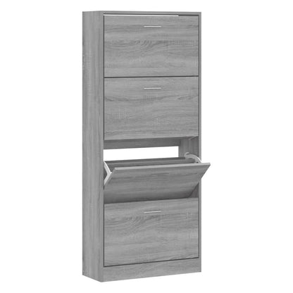 Scarpiera Grigio Sonoma 63x24x147 cm in Legno Multistrato - homemem39
