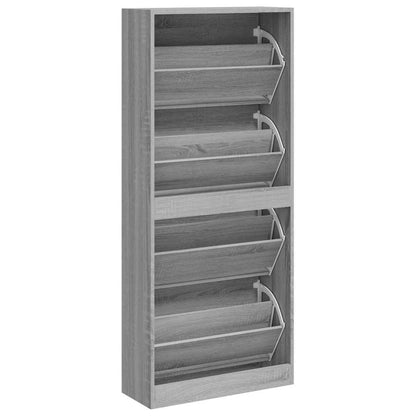 Scarpiera Grigio Sonoma 63x24x147 cm in Legno Multistrato | homemem39